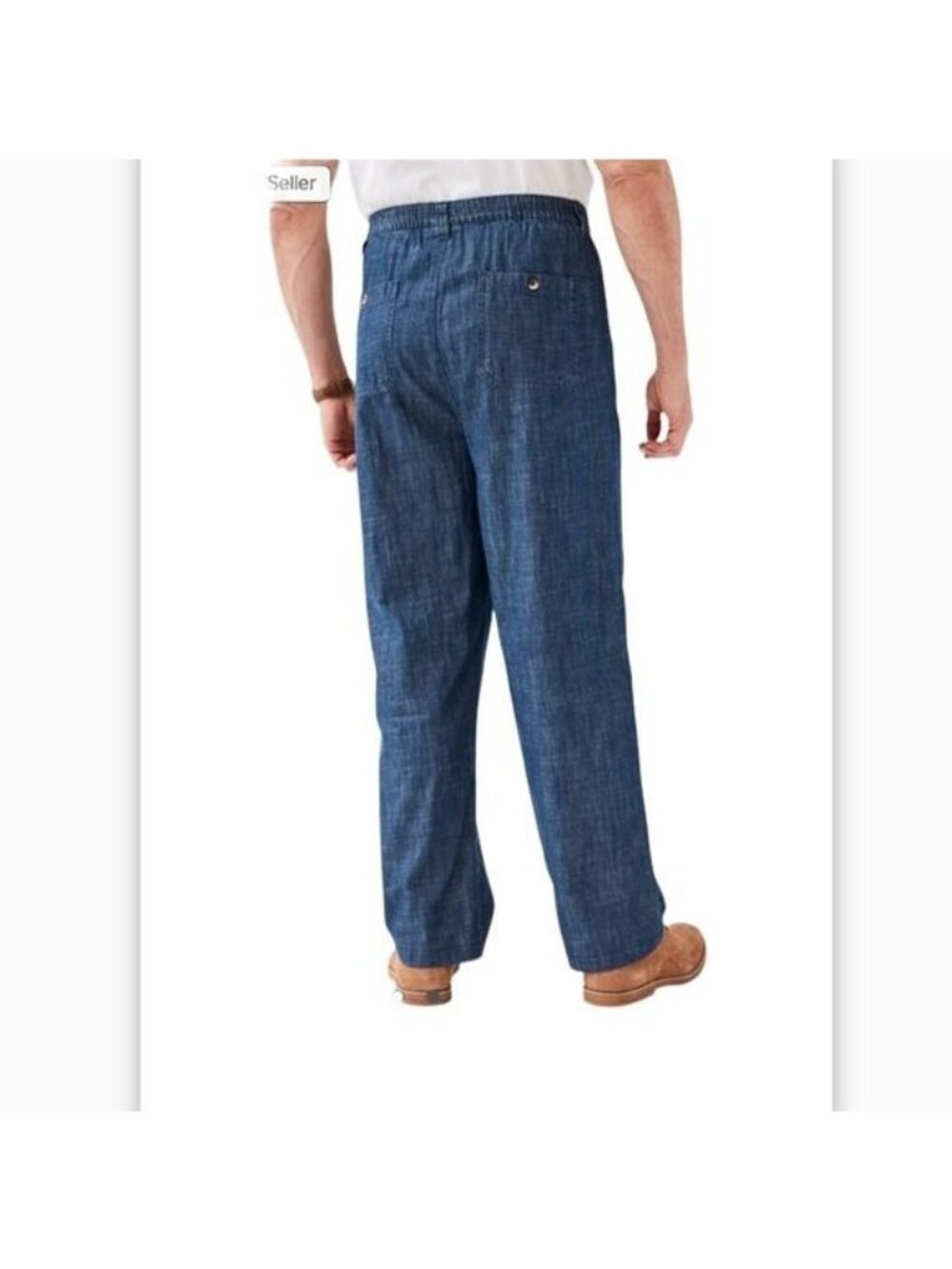 Mens King Size Big Elastic Waist Khaki Pants Size 54/38 Cotton Blend - Picture 2 of 12